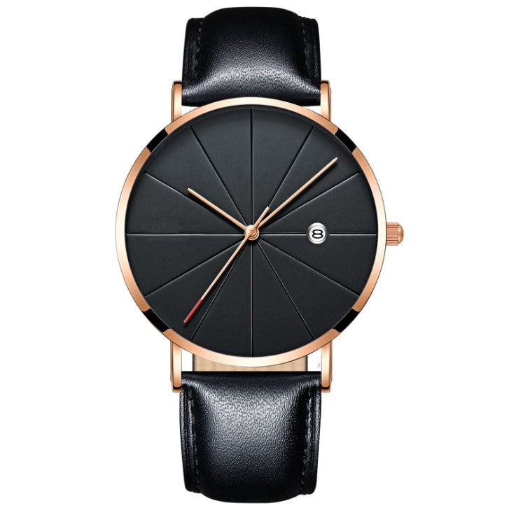 Minimalist Men's Calendar Watch – Waterproof Stainless Steel Quartz Timepiece (40mm)