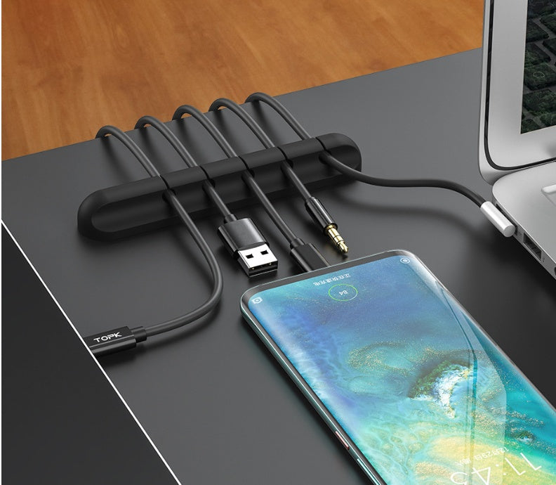 Silicone USB Cable Winder – Desktop Wire Organizer & Cable Management Clip
