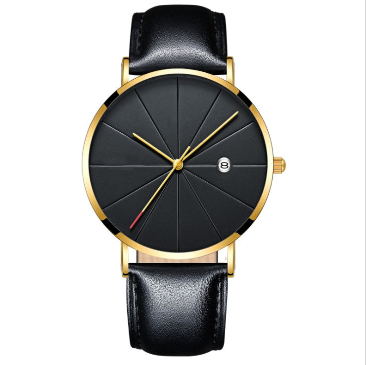 Minimalist Men's Calendar Watch – Waterproof Stainless Steel Quartz Timepiece (40mm)