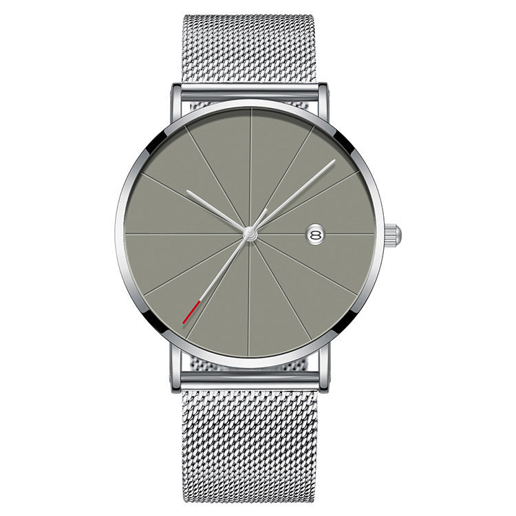Minimalist Men's Calendar Watch – Waterproof Stainless Steel Quartz Timepiece (40mm)