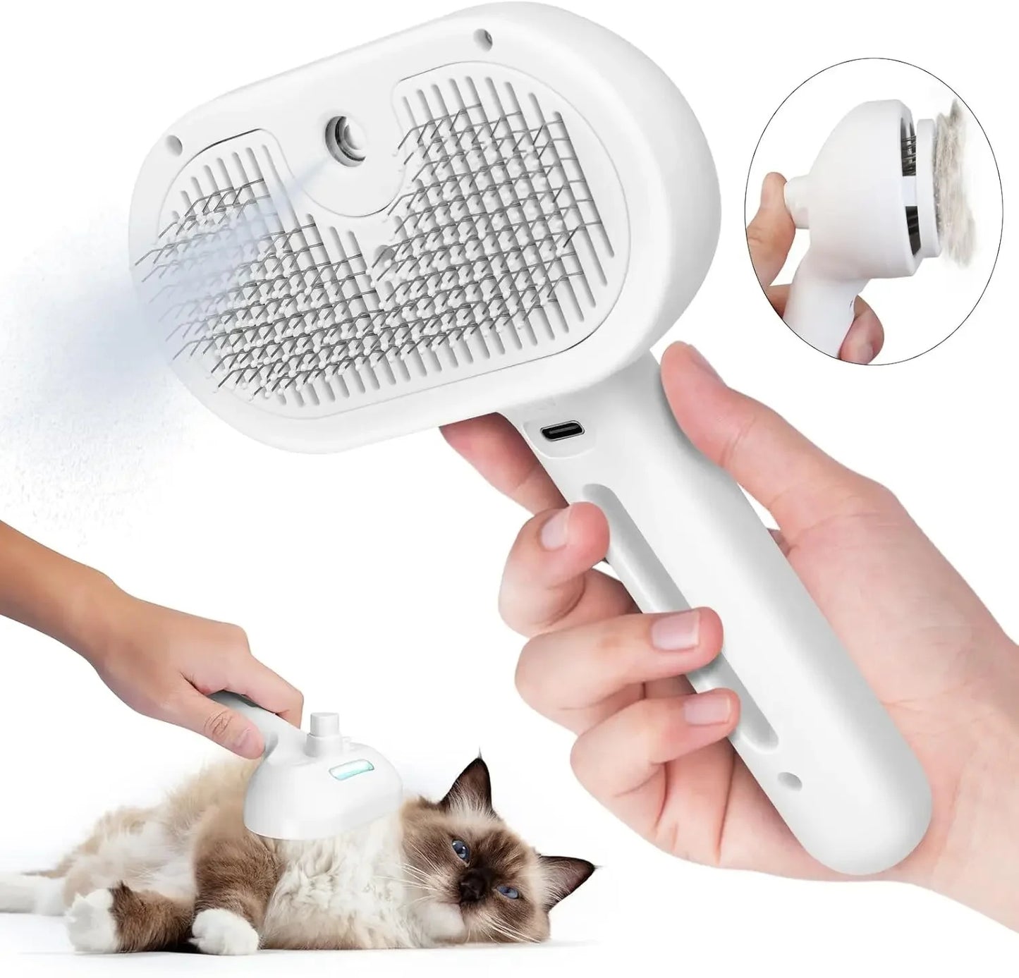 Pet Spray Hair Comb – Detangling & Dematting Grooming Brush with Water Mist for Dogs & Cats