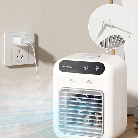 Portable Air Cooler Fan – USB Mini Air Conditioner with Ice Water Cooling & Aromatherapy
