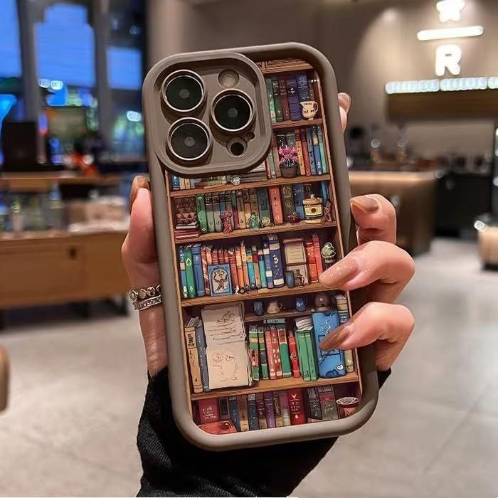 Library Book Style iPhone Case – Anti-Wear & Shockproof TPU Cover