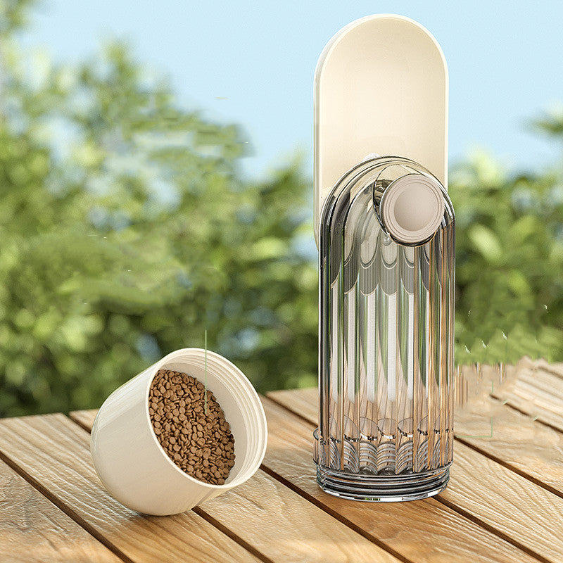 2-in-1 Portable Pet Water Bottle & Food Cup – Leakproof Travel Feeder for Dogs & Cats
