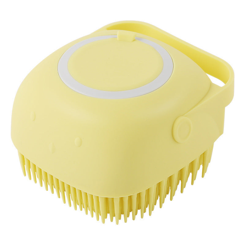 Silicone Pet Bath & Massage Brush – Dog & Cat Grooming Tool with Shampoo Dispenser