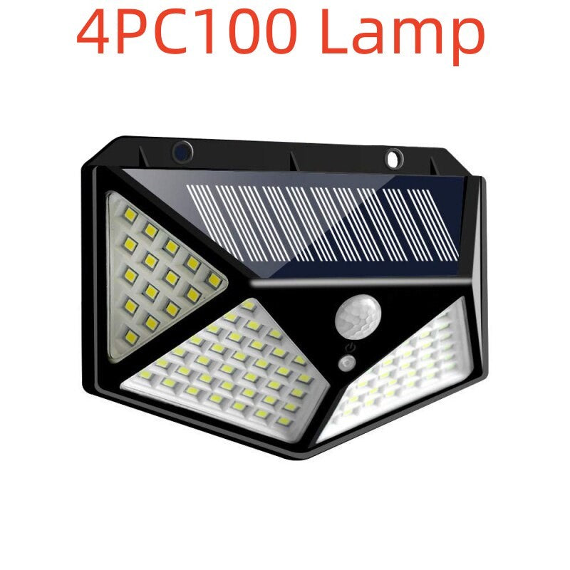 100LED Solar Wall Light – Motion Sensor Outdoor Waterproof Lamp