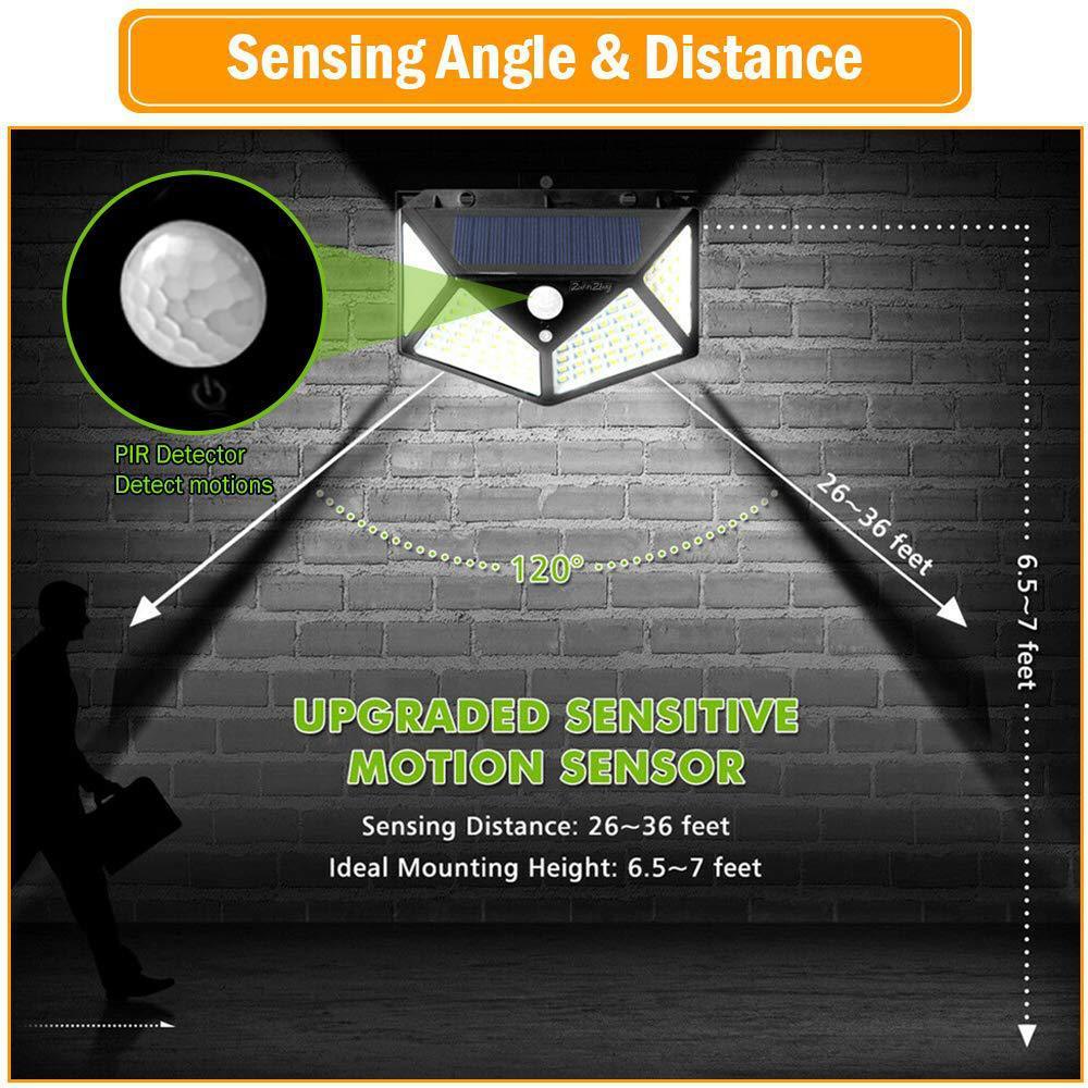 100LED Solar Wall Light – Motion Sensor Outdoor Waterproof Lamp