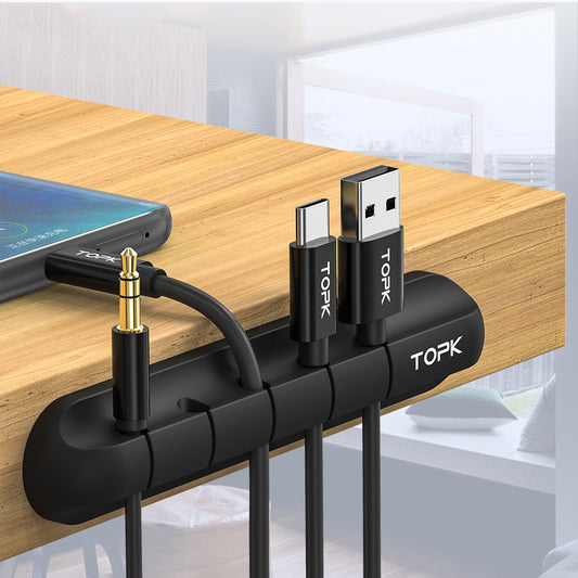 Silicone USB Cable Winder – Desktop Wire Organizer & Cable Management Clip