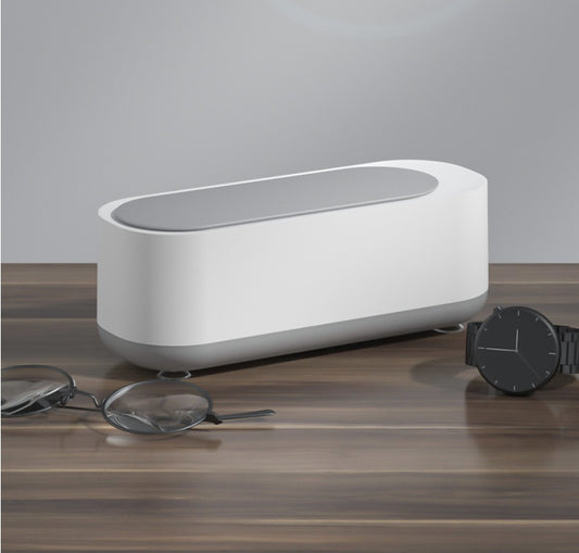 Ultrasonic Jewelry Cleaner – High-Frequency Portable Cleaning Machine for Glasses, Watches & Accessories (Off-White)