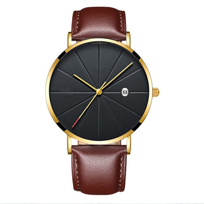Minimalist Men's Calendar Watch – Waterproof Stainless Steel Quartz Timepiece (40mm)
