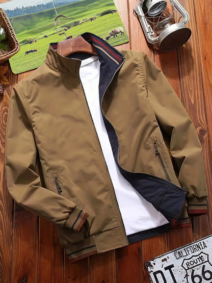 Men’s Reversible Sports Jacket – Casual Double-Sided Stand Collar (S–3XL)