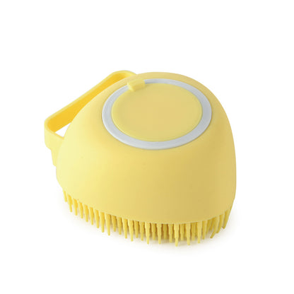 Silicone Pet Bath & Massage Brush – Dog & Cat Grooming Tool with Shampoo Dispenser