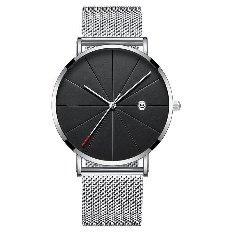 Minimalist Men's Calendar Watch – Waterproof Stainless Steel Quartz Timepiece (40mm)