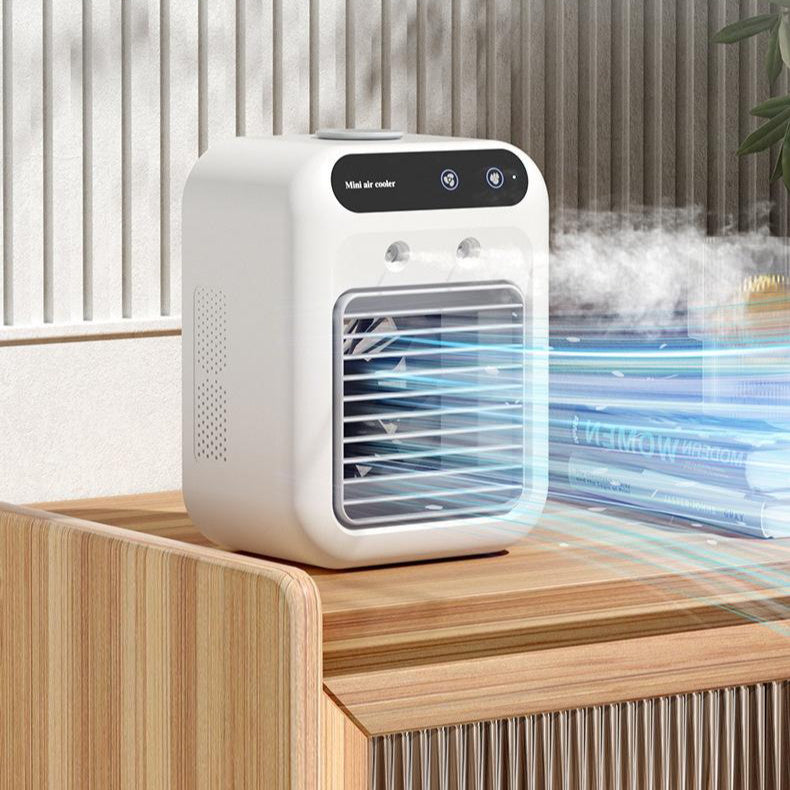 Portable Air Cooler Fan – USB Mini Air Conditioner with Ice Water Cooling & Aromatherapy