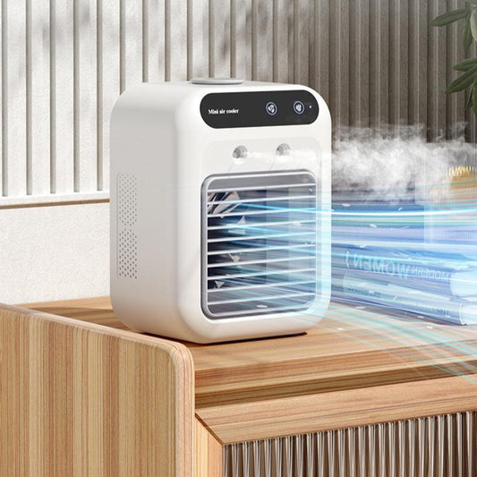 Portable Air Cooler Fan – USB Mini Air Conditioner with Ice Water Cooling & Aromatherapy