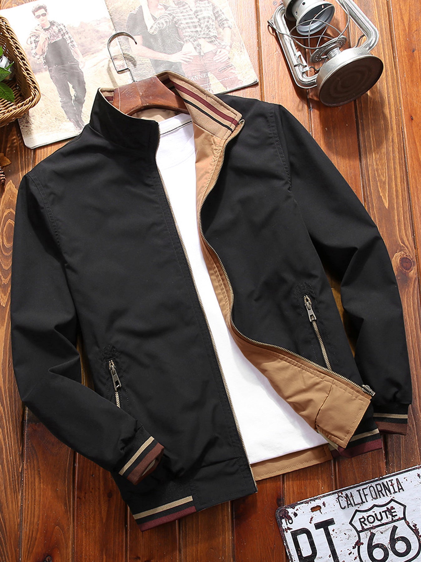 Men’s Reversible Sports Jacket – Casual Double-Sided Stand Collar (S–3XL)