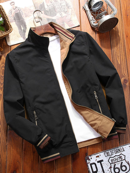 Men’s Reversible Sports Jacket – Casual Double-Sided Stand Collar (S–3XL)