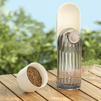 2-in-1 Portable Pet Water Bottle & Food Cup – Leakproof Travel Feeder for Dogs & Cats
