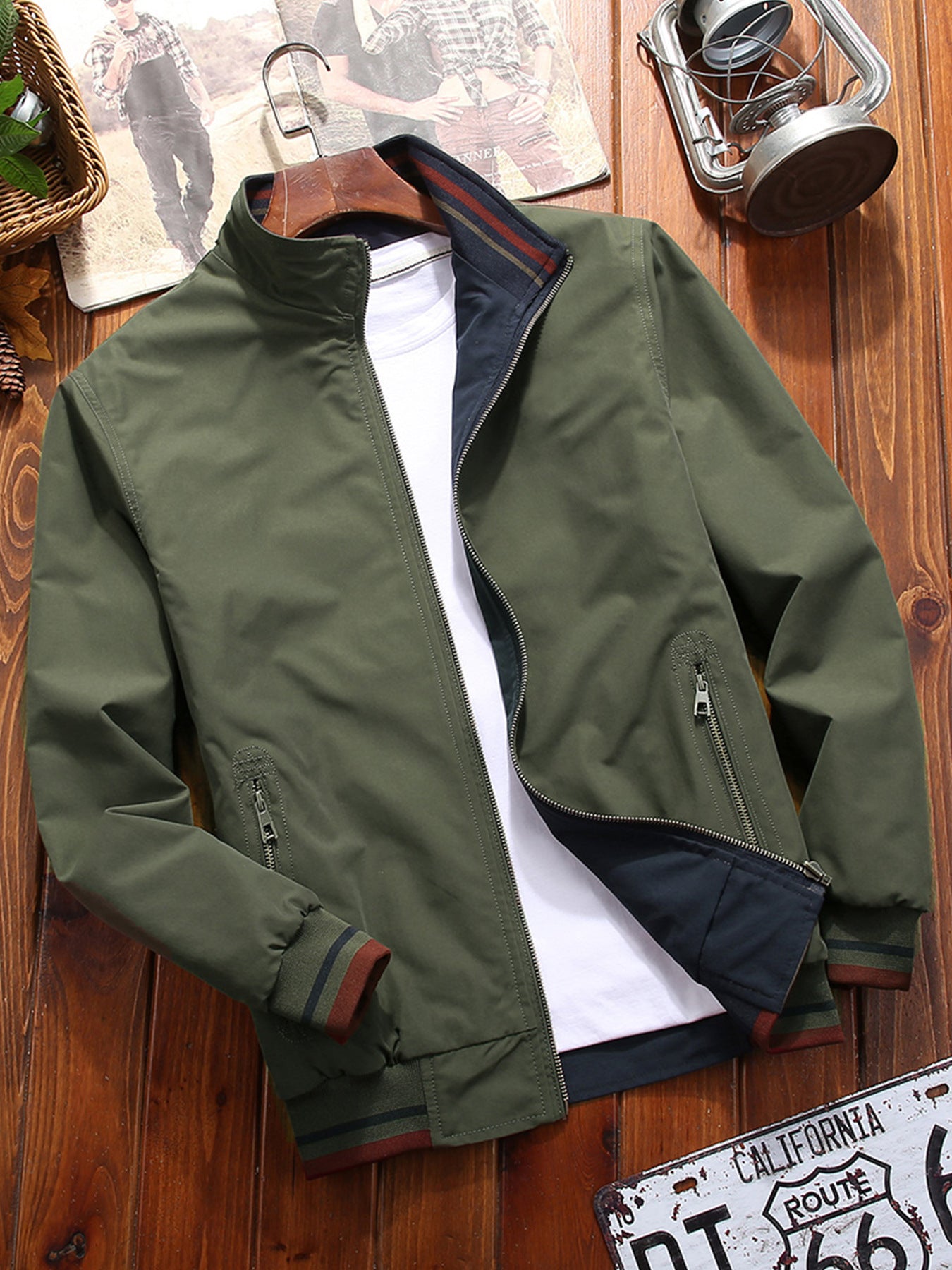 Men’s Reversible Sports Jacket – Casual Double-Sided Stand Collar (S–3XL)