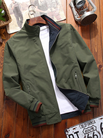 Men’s Reversible Sports Jacket – Casual Double-Sided Stand Collar (S–3XL)