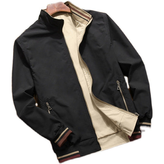 Men’s Reversible Sports Jacket – Casual Double-Sided Stand Collar (S–3XL)